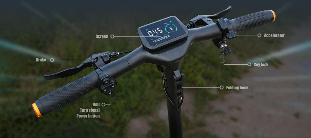 Foldable electric scooter Kukirin A1, 800W motor, 48V 13Ah battery, top speed 45km/h, cruising range 45km, 10-inch tires