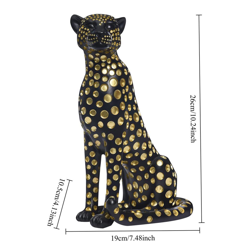 Современная статуэтка леопарда из смолы с пятнами, скульптура животного, роскошное украшение для дома, офиса, фигурка гепарда, аксессуары для стола