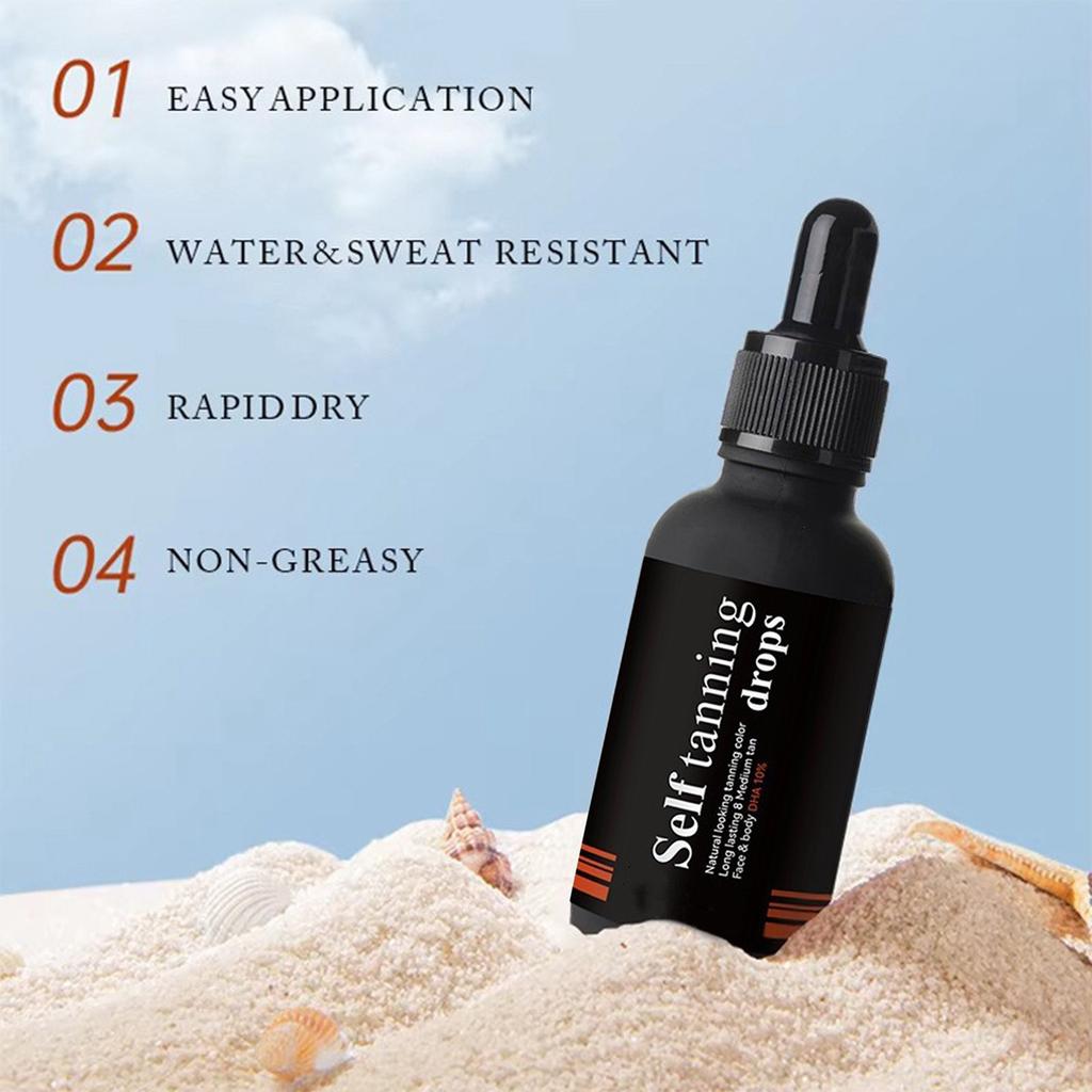 Капли для автозагара, сыворотка для автозагара для лица, капли для автозагара для лица для большинства типов кожи.30 мл