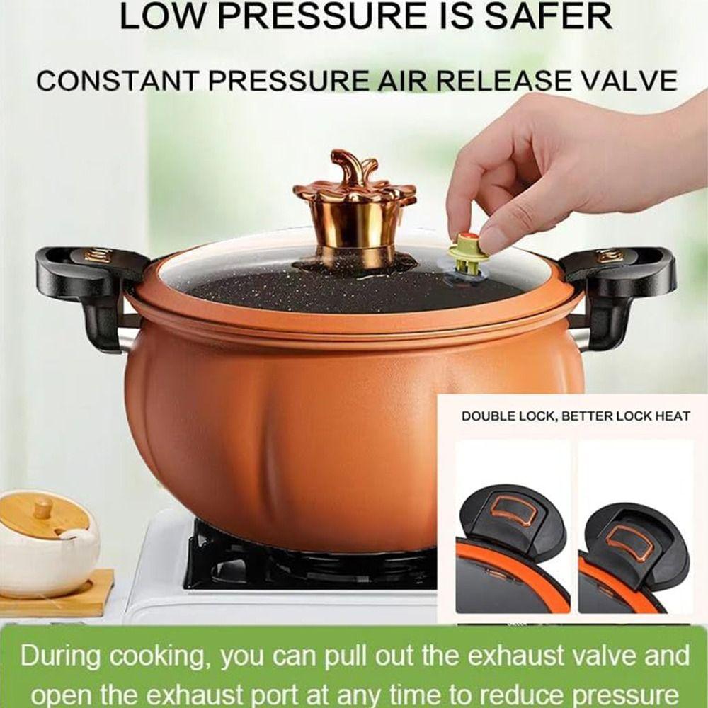 8L Fine Iron Pumpkin Micro Pressure Pot Glass Gas Stove Universal Pan Home Type Soup Pot  Kitchen
