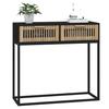 VidaXL Console Table, Side Table with 3 Drawers, Living Room Storage Furniture, Scandinavian, Black Wood 352104