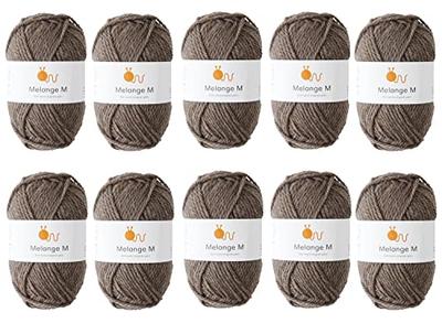 Пряжа Knitworm Меланж, 10 мотков, Средняя, Средней толщины, 30 г (60м), 60% Шерсть, 40% Акрил (коричневый)