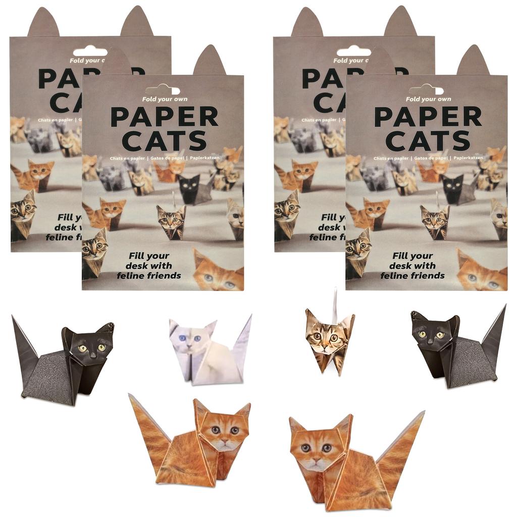 Бумажные кошки Набор для оригами Сделай сам Креативное Сложи свои бумажные фигурки кошек 3D Поделка с животными Занятие Подарок для любителя котят Украшения для стола