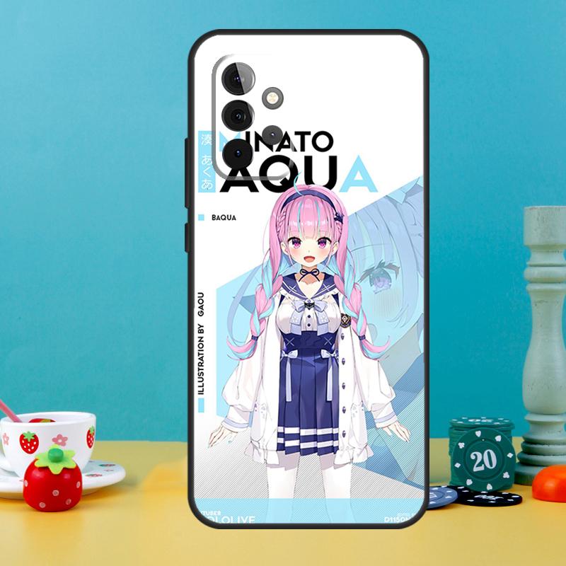 Чехол Hololive Minato Aqua для Samsung Galaxy A25 A54 A34 A14 A52 A32 A12 A13 A33 A53 A15 A16 A36 A56 A26 A05 A35 A55