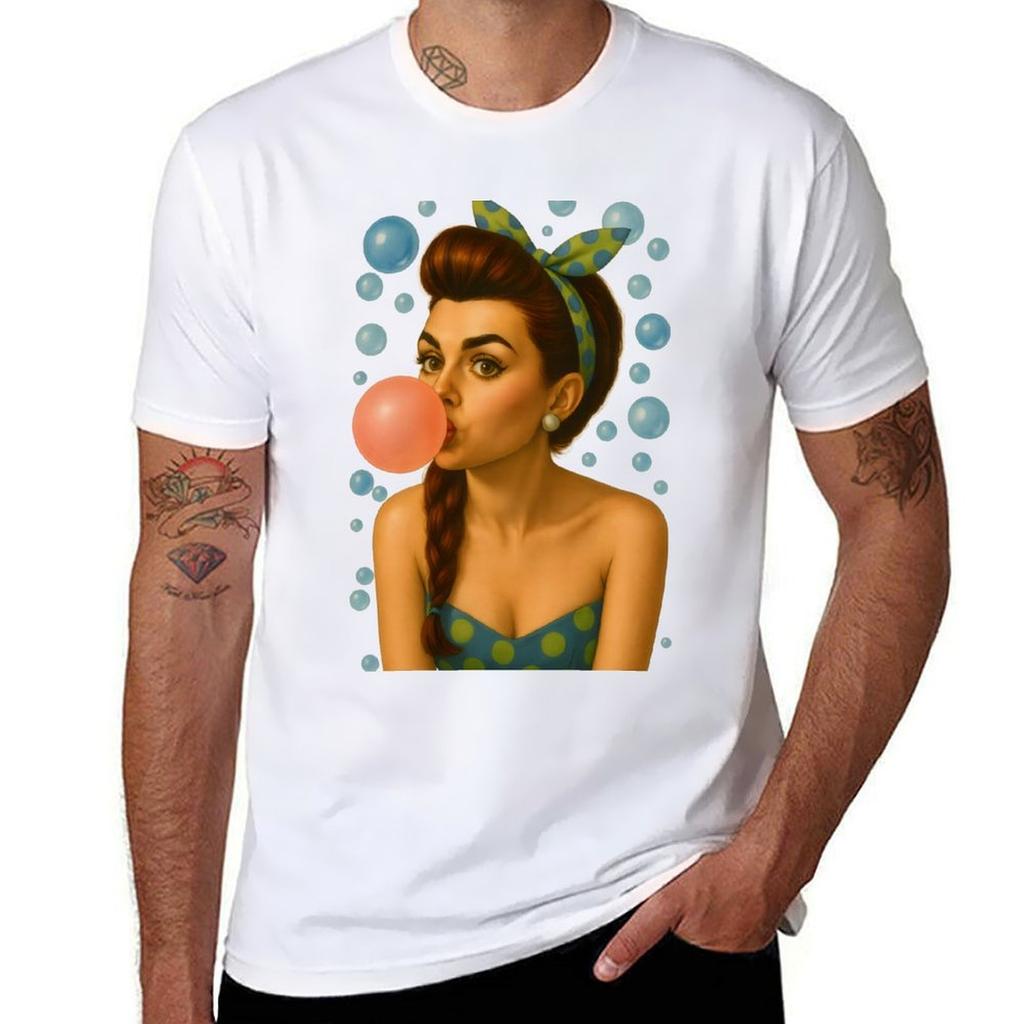 Bubblegum Girl Retro Vibe Headscarf Aesthetic Tshirt T Shirt Unisex Cotton Unisex Tshirt Tshirt