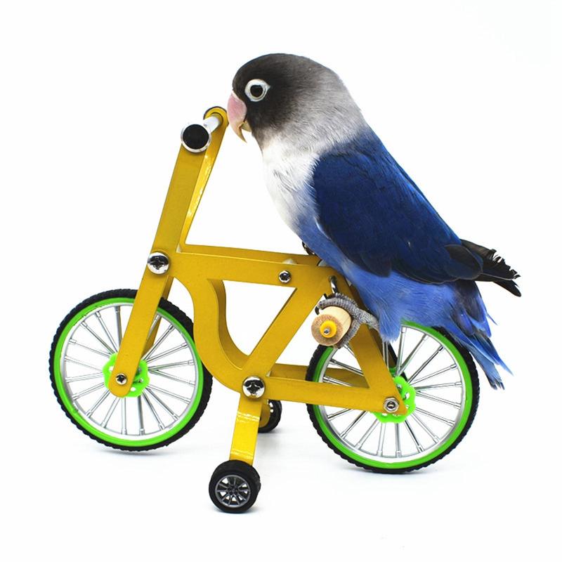 Parrot Intelligence Training Prop Durable Metal Bike Trick Toy for Birds Parakeet Cage Accessories