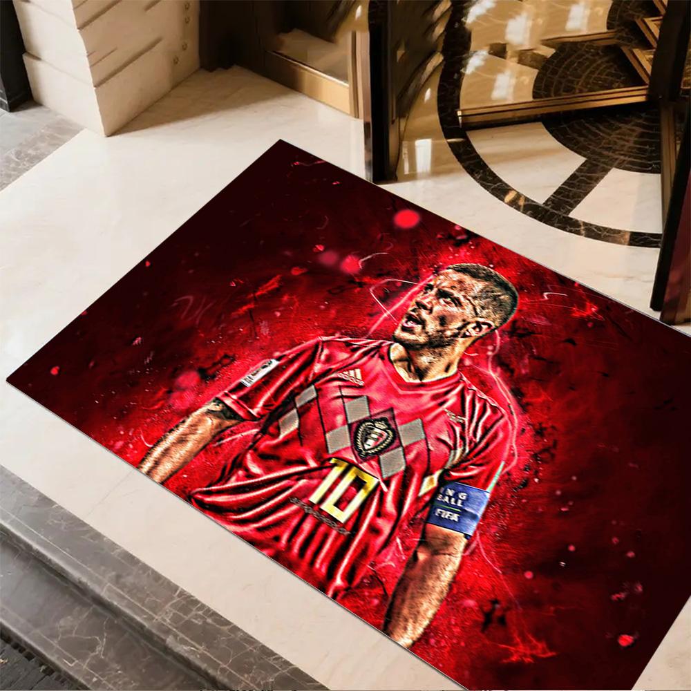 Belgian Football Star Floor Mat Design for Outdoor Living Rooms Hallway Balcony Anti-slip Rug Office home decor Gift for Festivals
