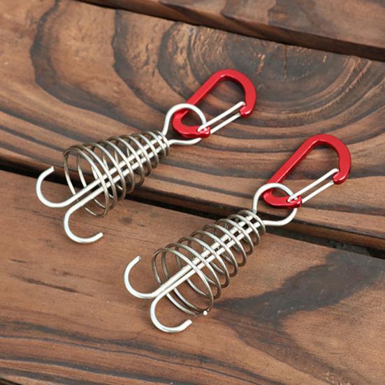 4Pcs Stainless Steel Deck Anchors Pegs Adjustable Spring Deck Anchors Deck Plank Board Gap Fixing Pegs Outdoor Camping Tent Stakes Hook Tent