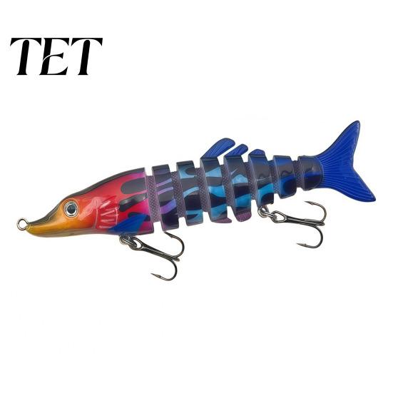 Eight Segment Swimbaits 13CM/17G Multi-Jointed Fishing Lure, Realistic 8-Section Swimbait with Hooks, Durable Lure Bionic Hard Artificial Bait