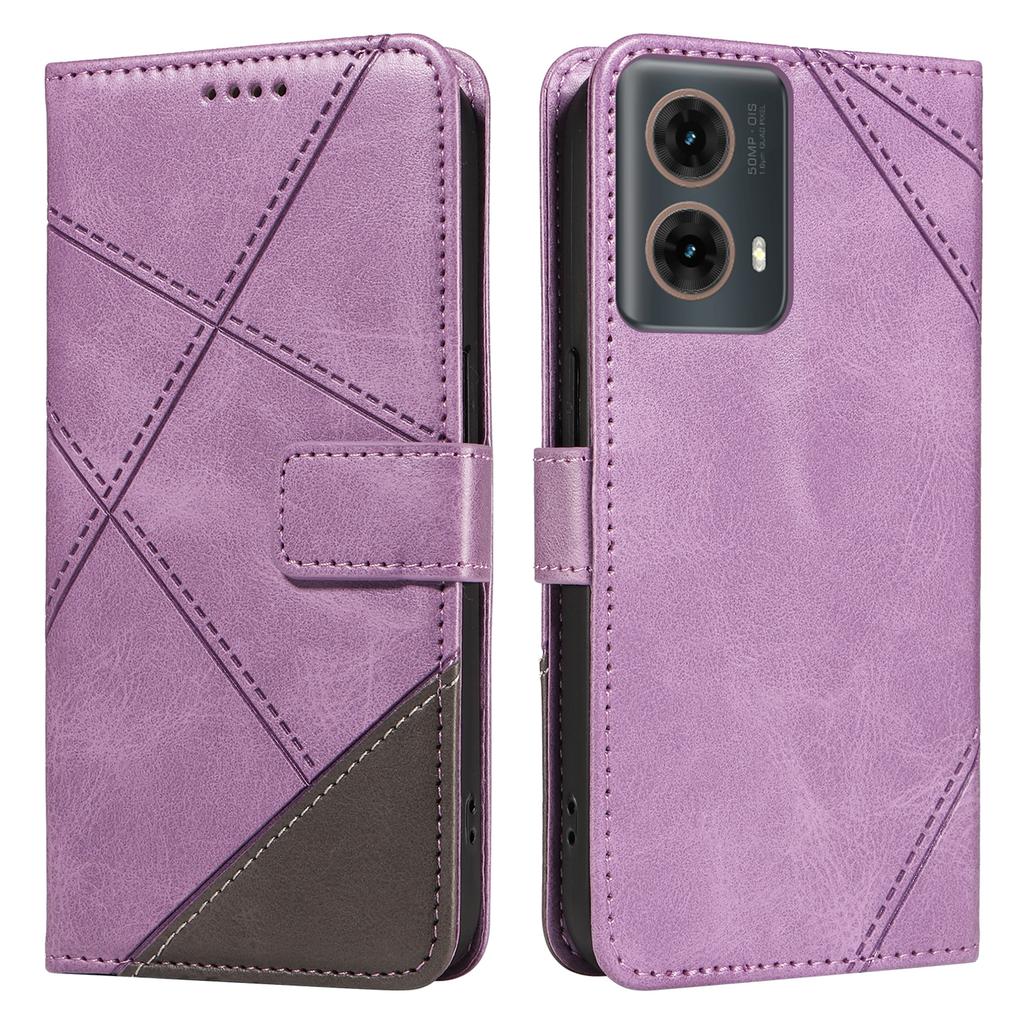 Для Motorola Moto G85 5G/S50 Neo 5G Чехол Кожаный Геометрическая Линия Кошелек Чехол для телефона с Ремешком на Запястье