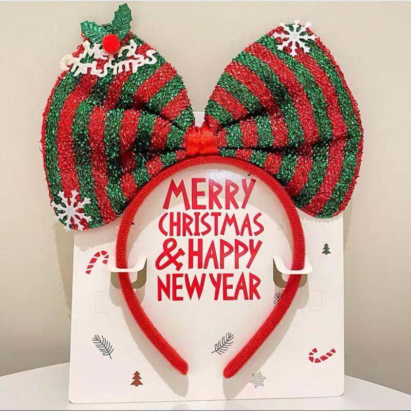 Рождественская повязка на голову рождественский колокольчик из рога лося с блестками рождественская повязка для волос с новым годом реквизит для фотосессии веселый рождественский декор подарки для детей