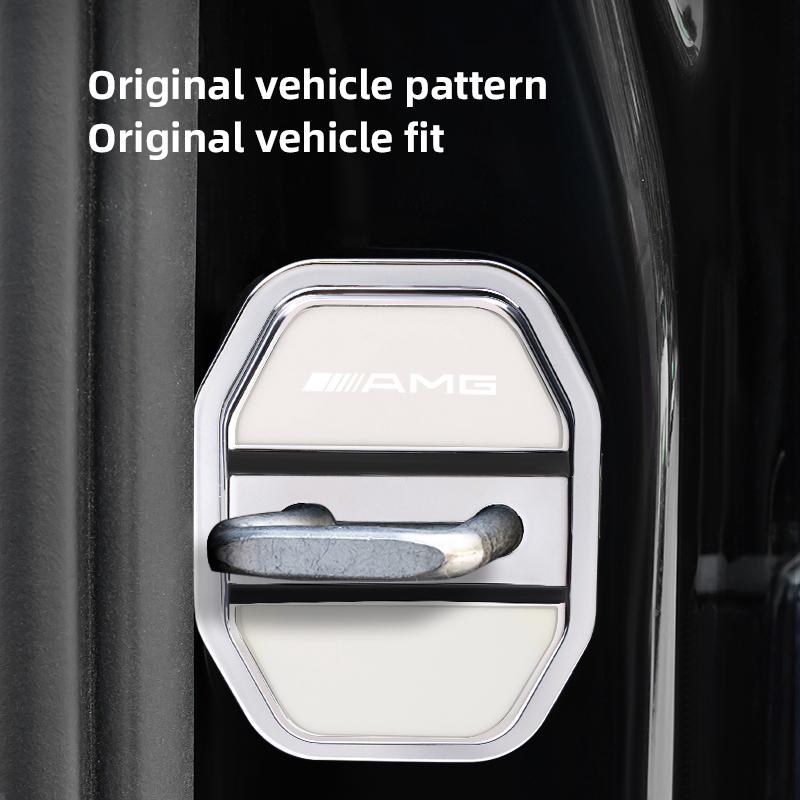 4Pcs Car Door Lock Buckle Protective Covers Shock Absorber Pad Stickers For Mercedes Benz AMG W213 W206 W205 W204 W212 W203 W223