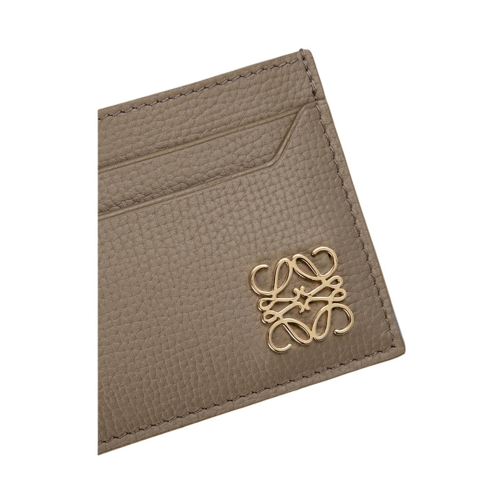 Loewe Anagram Logo Print Leather Card Holder Women Card Holder Gray-Brown C821075X09-3170