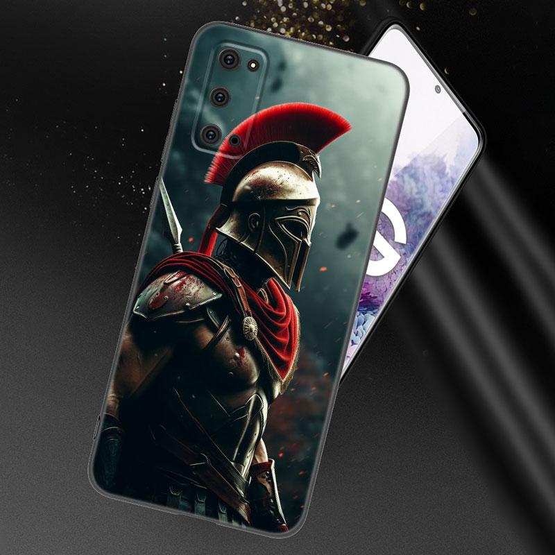 Спартанский черный силиконовый чехол для телефона для Samsung Galaxy S23 S21 S20 FE S24 S22 Ultra S10E S10 S9 S8 Plus