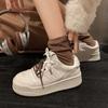 Retro Velvet Warm Moral Training Shoes for Women In Autumn and Winter 2025 New Leather Versatile Platform Sports and Leisure Little White Shoes