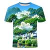 Landscape Series 3D Printed Fashionable Men's and Women's Round Neck Short Sleeves