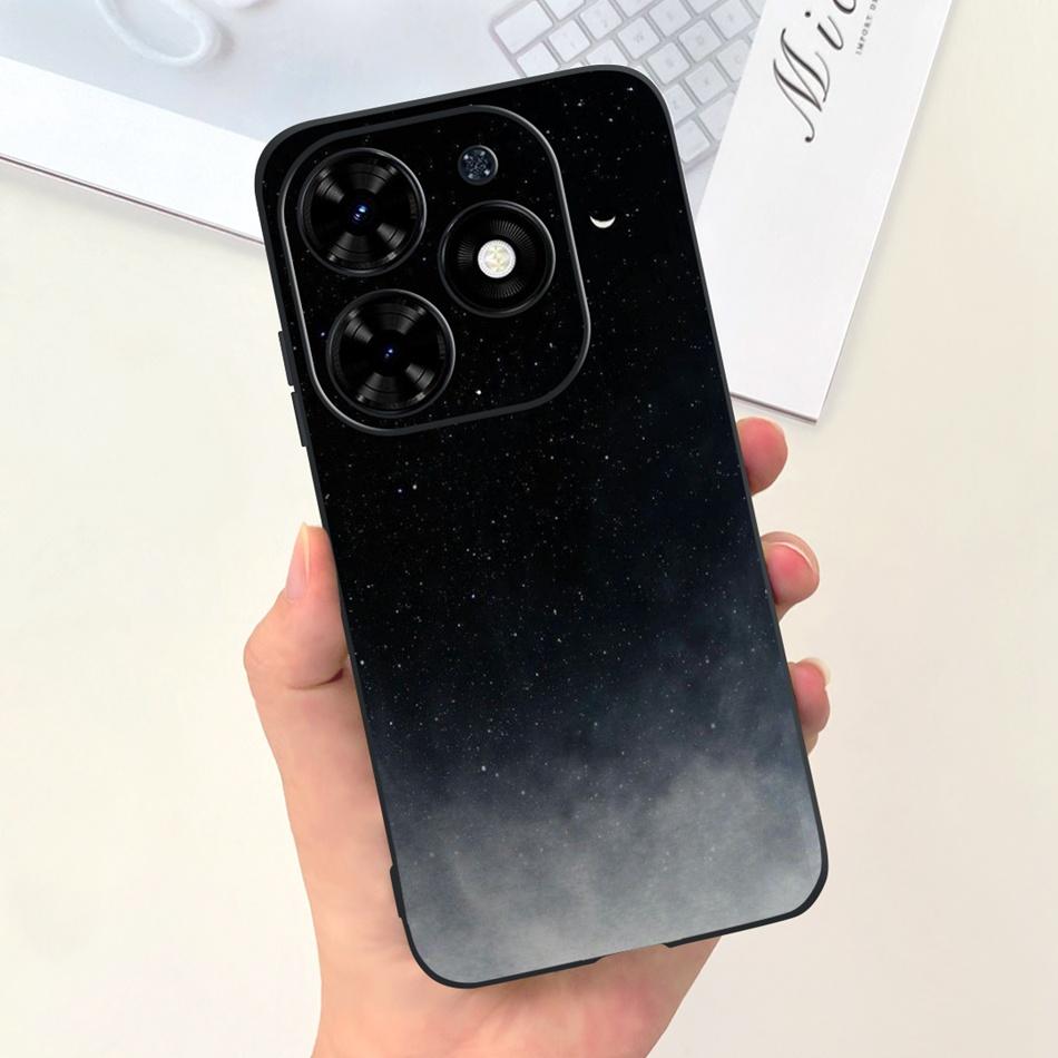 Чехол для Tecno Spark Go 2024 Милый Цветочный Узор Сердечки Конфетный Цвет Мягкий Силикон Тонкая Задняя Крышка Телефона Для Spark Go (2024) BG6