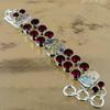925 Silver Abalone Shell Stone Mozambique Garnet Sister Chain Bracelet Jewelry