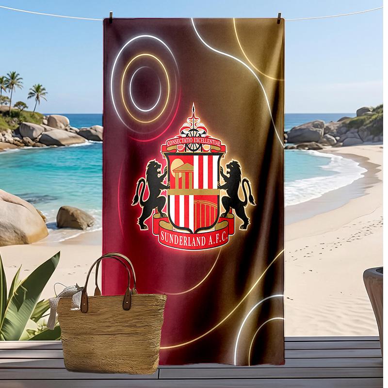 Пляжное полотенце с принтом футбольного клуба Sunderland, большое, мягкое, быстросохнущее, для пляжа, кемпинга, плавания
