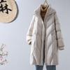 2024 зима новый белый утиный пуховый капюшон утолщенный средний и длинный пуховик женский модный теплый до колена толстое пальто