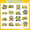 Cartoon Yellow School Bus Stickers 100-500pcs Children's Party Gift Wrapping Labels Scrapbook Stationery Rewards