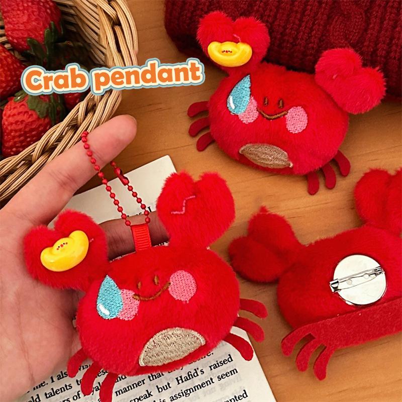 Мультяшный краб плюшевый брелок мягкий чучело животного брошь подвеска сумки украшения прекрасный плюшевый брелок для детей подарки на год