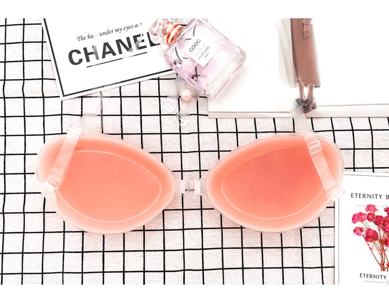 Silicone Invisible Bra: 5CM Thick Breast Enhancer Stickers for a Fuller Look—Ideal for Brides & Wedding Dresses