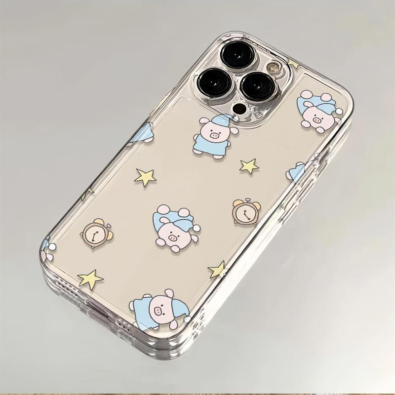 Cute Animal Cartoon Little Pig Case for IPhone 15 14 13 12 11 16 17 Pro Max IPhone 15 14 16 Plus Shockproof Transparent Cover