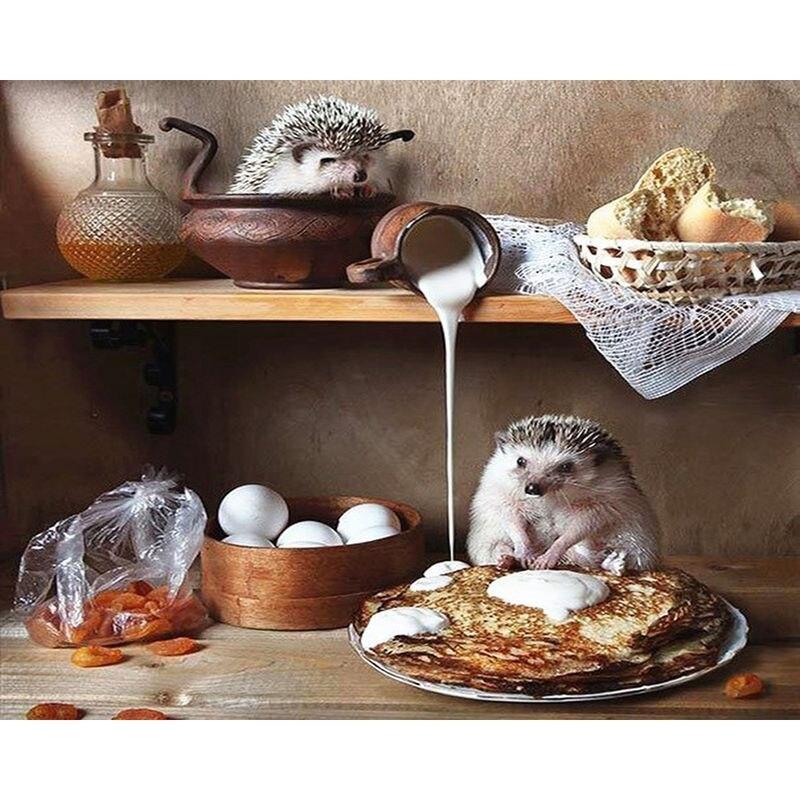 5d полная дрель круглая алмазная живопись ёжик для детей мозаика животное алмаз ручной работы подарок домашний декор 40x50 см