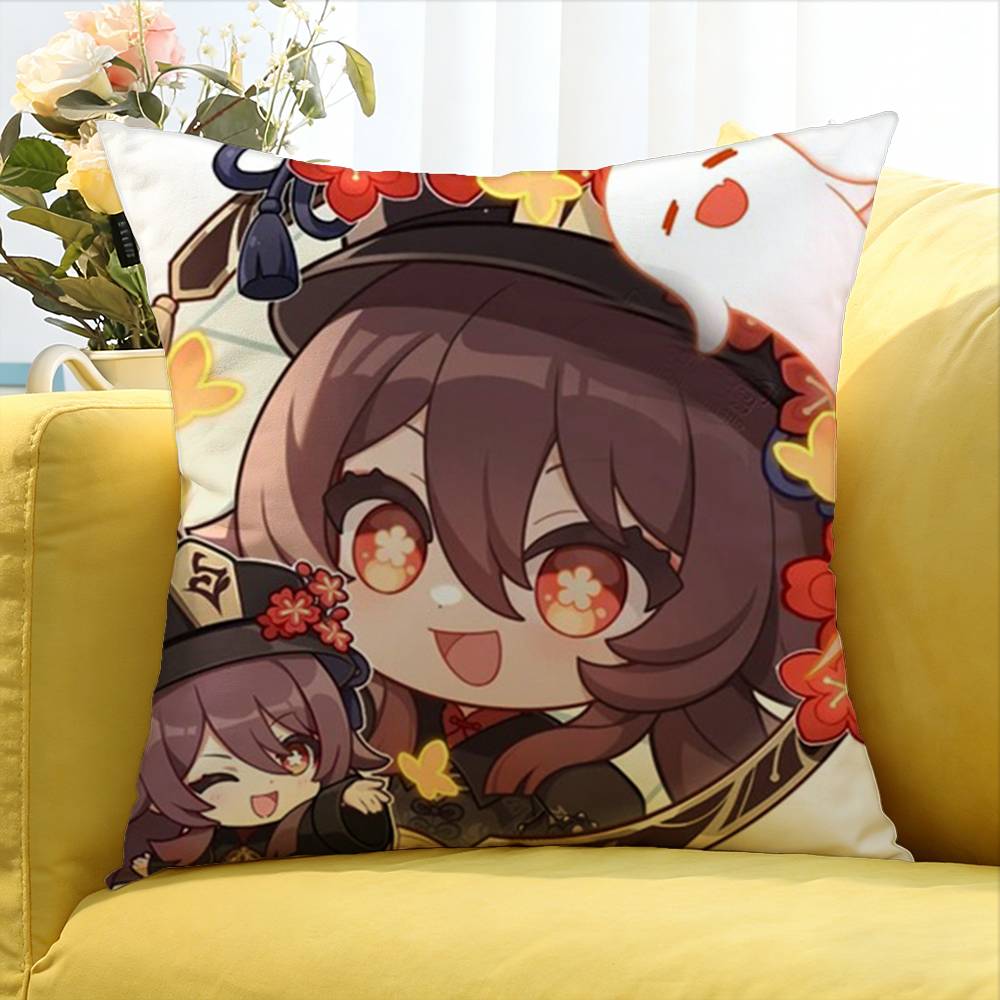 Game G-enshin I-Impac-t World Various Sizes Square Pillow Case For Car Home Bedchamber Decor