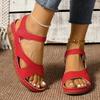 Fashion Outdoor High Quality Ladies Shoes 2025 Open Toe Women's Sandals Casual Sandals Women Round Toe Wedge Print Plus Size Shoes Women