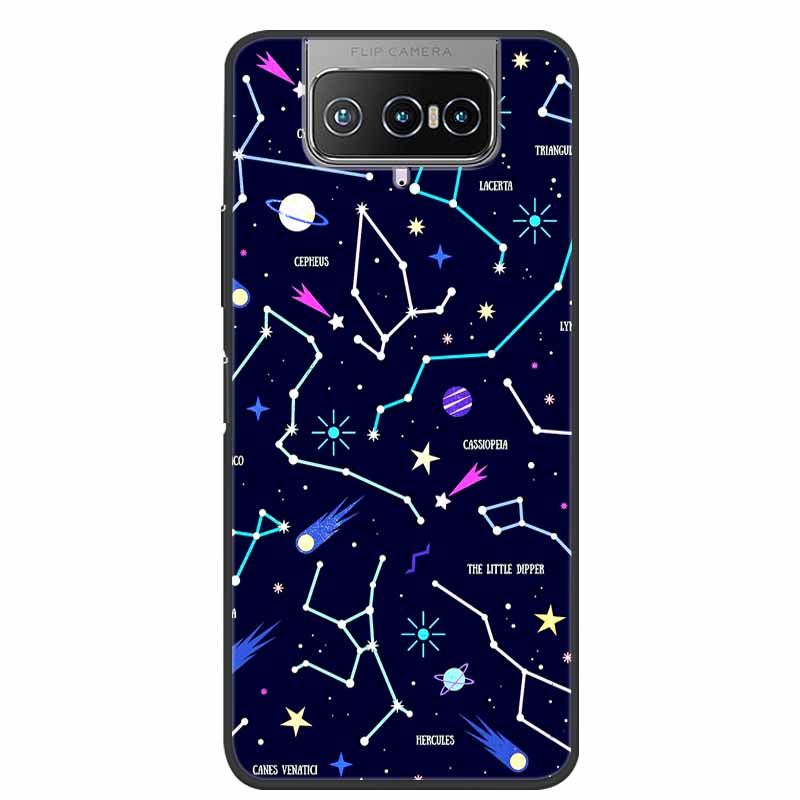 Чехол-книжка для Asus Zenfone 8 Flip Звезда Мягкий ТПУ Силиконовый Чехол для Телефона Для Zenfone8 Flip Zenfone 8 ZS590KS Задняя Крышка