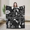 The Vampire Diaries Damon Salvatore Blanket Flannel All Season  Portable Super Warm Throw Blankets for Bedding Car Bedspreads