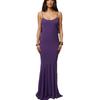 European and American new temperament slim fit solid color elegant dress dress backless ruffle edge splicing dress