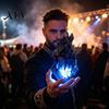 Портативный сценический реквизит с пламенем, плавающий огненный шар, светодиодный светящийся Хэллоуин ручной, для косплея, аксессуар визуального эффекта, питание от батареек