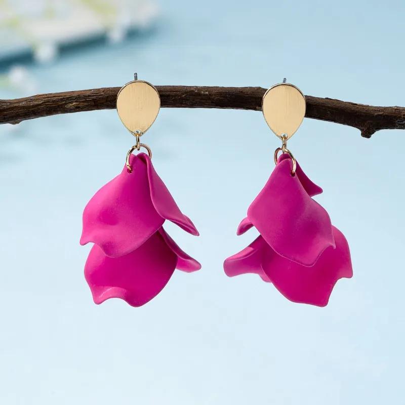 Богемные Красочные Серьги-цветы для Женщин Серьги с подвесками-лепестками Вечерние Серьги-капли Ювелирные изделия Аксессуары Y2k Бижутерия