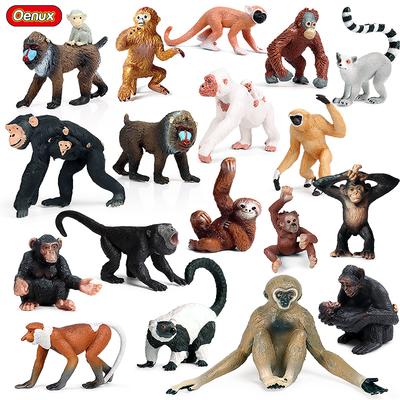 Oenux Симуляция Дикое Животное Шимпанзе Орангутан Горилла Ленивец Обезьяна Модель Фигурки Сад Миниатюрное Украшение Игрушка