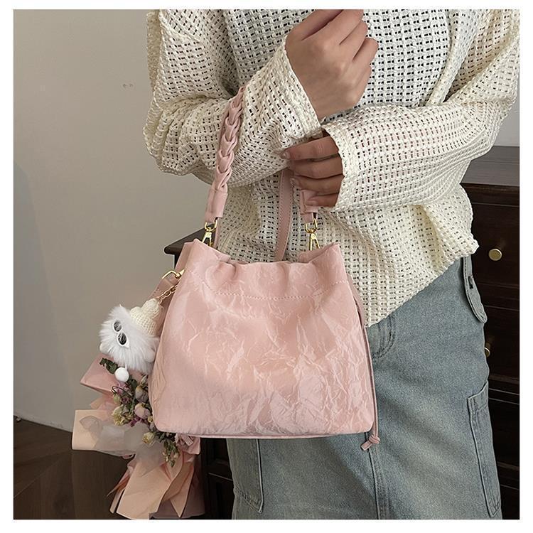 High-End 2025 Women's Pink Crossbody Bucket Handbag