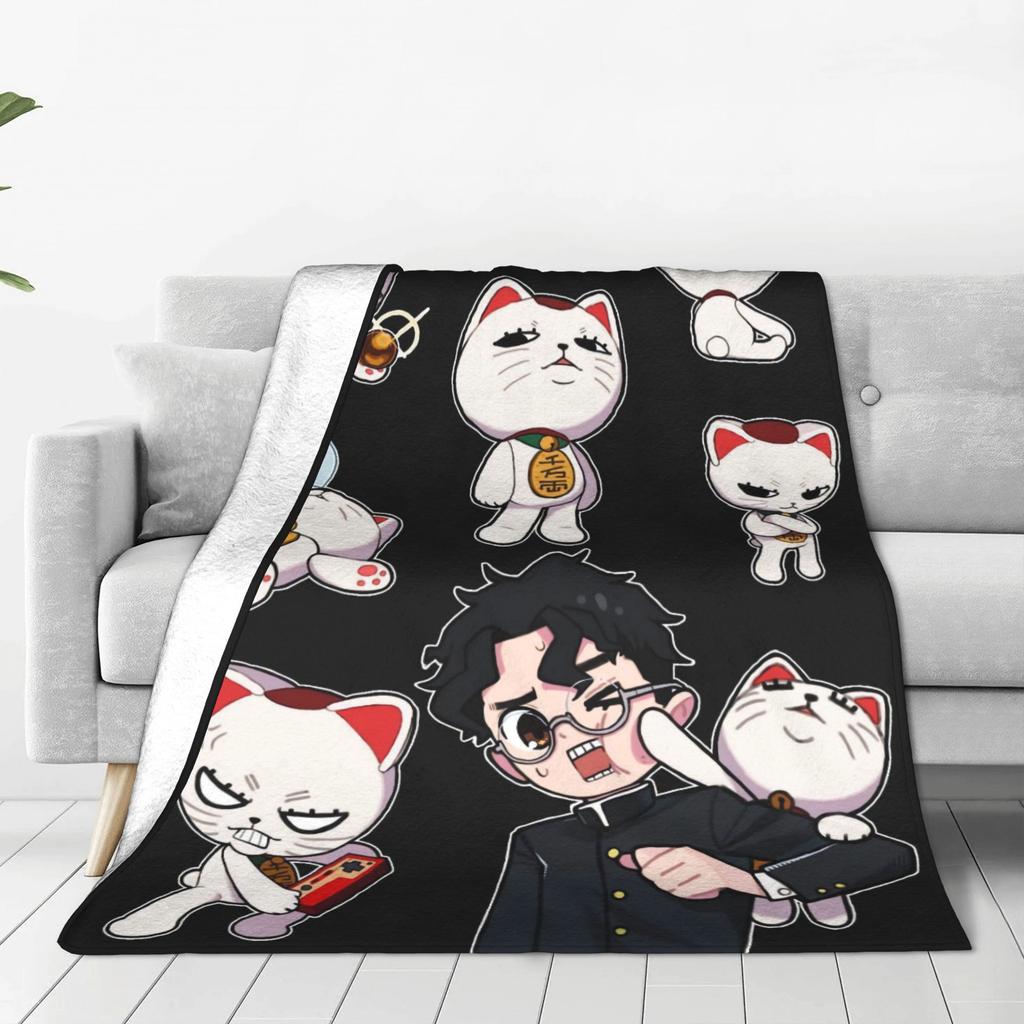 Turbo Granny Cat Flannel Blankets Spring Soft Throw Blanket for Children Bedroom Aesthetic Bedspread Sofa Bed Cover