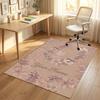 Floral Garden Theme Crystal Velvet Rug Personalized Custom Name Text Soft Floor Mat Home Decor
