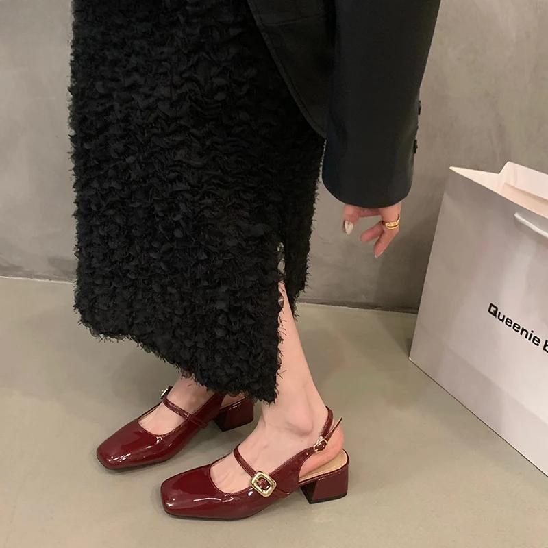 Весенние женские сандалии-гладиаторы, элегантные туфли с квадратным носком, женские повседневные босоножки в уличном стиле