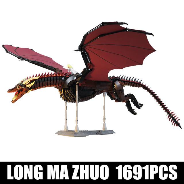 Строительные блоки, модель гигантского дракона, серия фильмов, сборка, набор кирпичей, детские развивающие игрушки, подарки