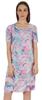 Cotton Jersey Printed Midi Dress For Women V-Neck Summer Short Sleeves Knee Length