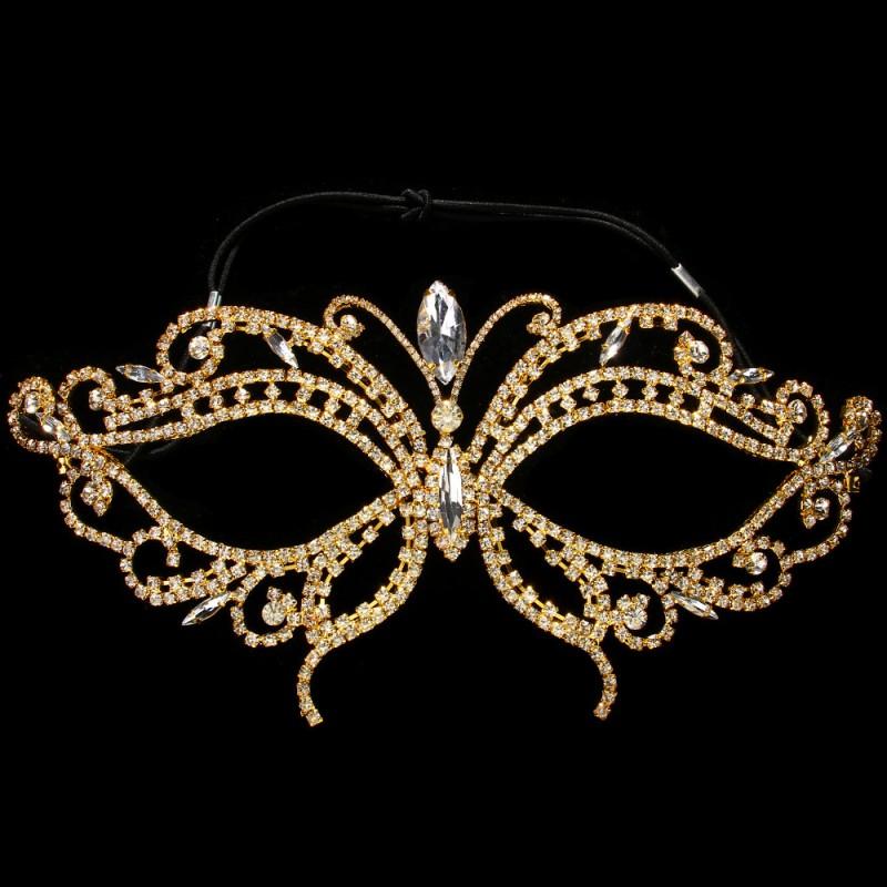 Butterfly Rhinestone Face Mask Halloween Party Costume Photo Prop
