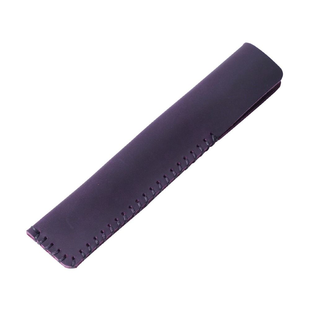 Handmade Cowhide Pencil Case Pencil Holder Pen Sleeve Pouch Retro Leather Pen Bag Crafts