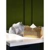 Nordic Home Living Room Decoration Tissue Box Leather Holder Paper Dispenser Paper Towel Holder Luxury Gold
