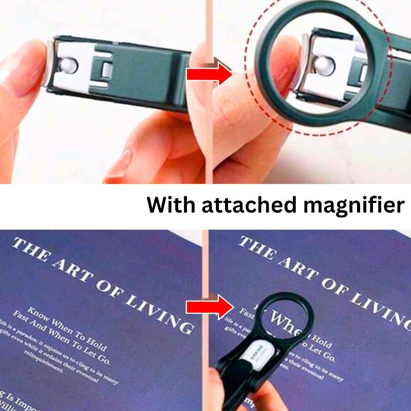 Professional Nail Clippers with Magnifying Glass - Multi-Angle Rotating  for Easy Use, Perfect for Visually Impaired Seniors