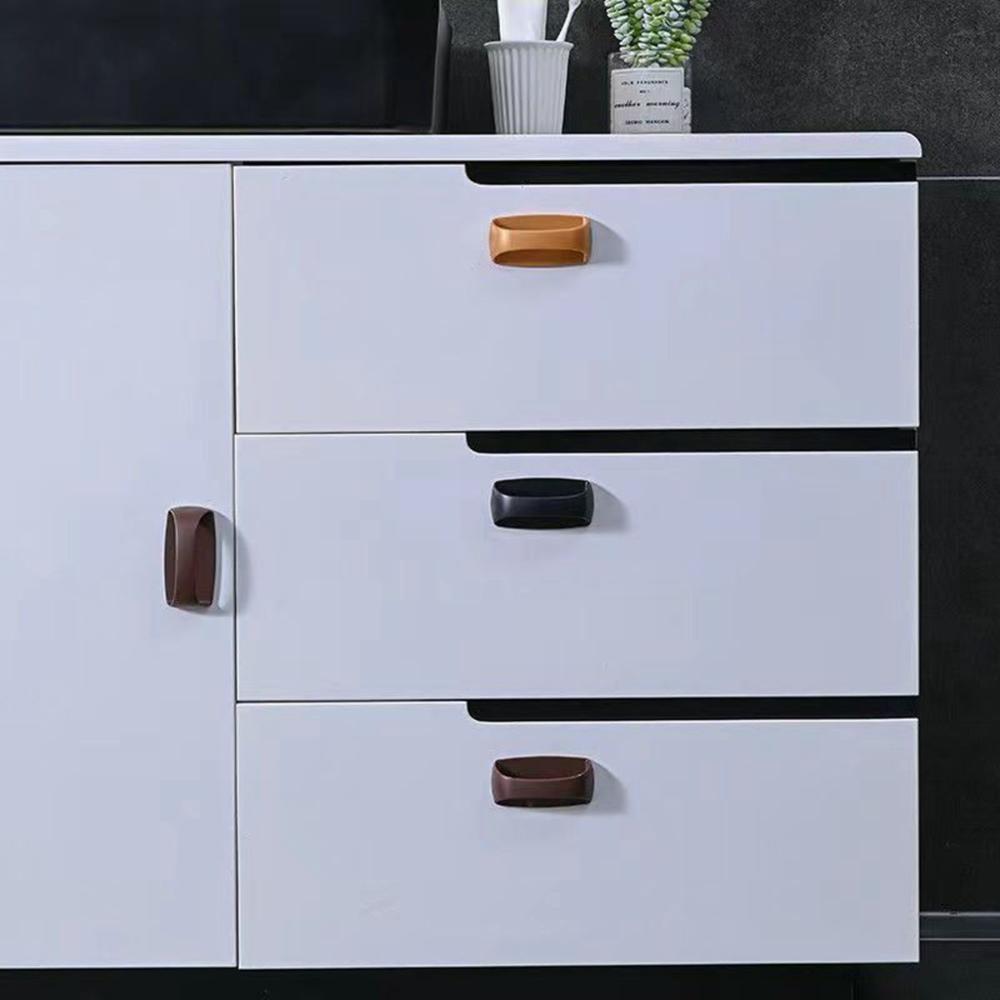 Bathroom DIY Self-Stick Cupboard Drawer Door Knob Furniture Handles Hardware Auxiliary Pulls