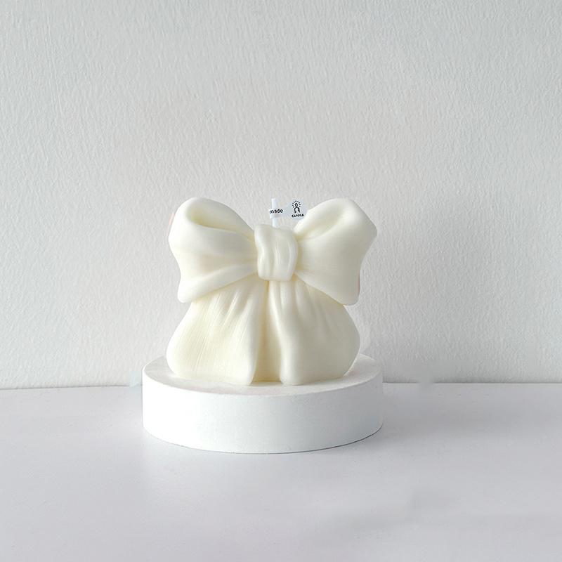 3D Bowknot Three-Dimensional Aroma Candle DIY Bow Aromatherapy Scented Candles Wedding Valentine's Day Gift Home Desktop Decor