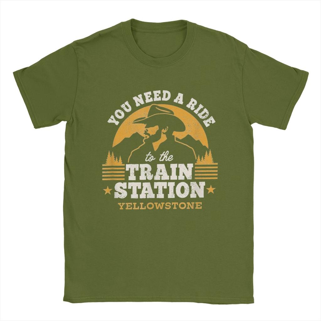 Men Yellowstones You Need A Ride To The Train Station T Shirt 100% Cotton Tops Vintage O Neck Tee Shirt Gift Idea T-Shirt